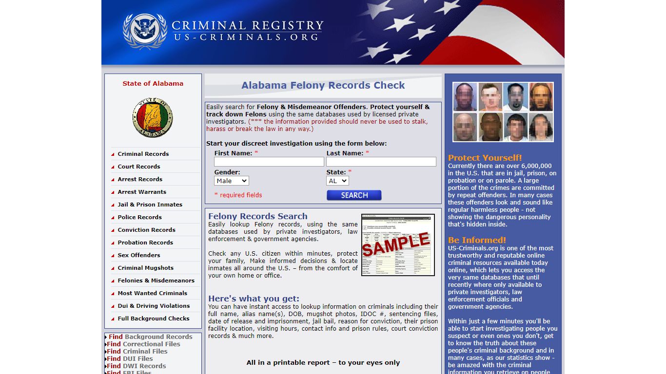 Felony Records Check - US-Criminals.org